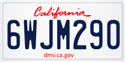 CA license plate 6WJM290