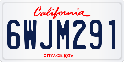 CA license plate 6WJM291