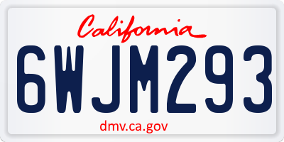 CA license plate 6WJM293