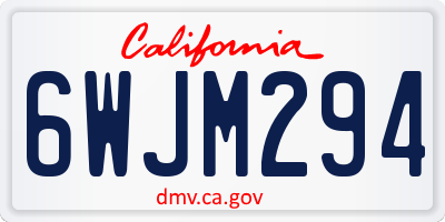 CA license plate 6WJM294