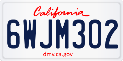 CA license plate 6WJM302