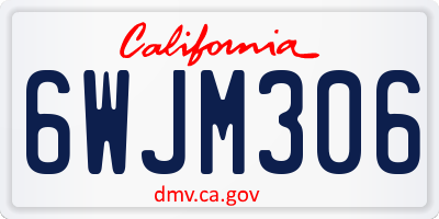 CA license plate 6WJM306