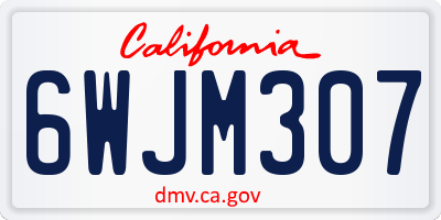 CA license plate 6WJM307