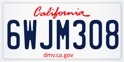 CA license plate 6WJM308