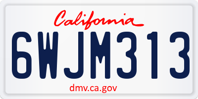 CA license plate 6WJM313