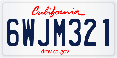 CA license plate 6WJM321