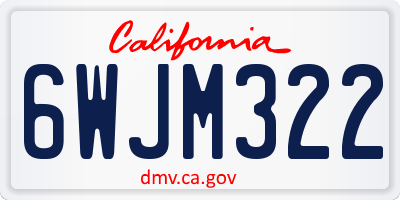 CA license plate 6WJM322