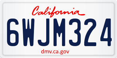 CA license plate 6WJM324