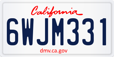 CA license plate 6WJM331