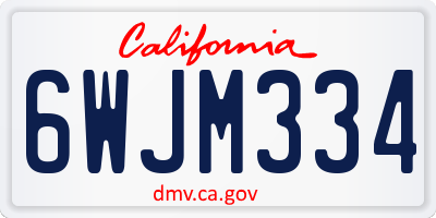 CA license plate 6WJM334