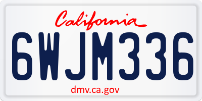 CA license plate 6WJM336