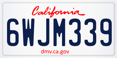 CA license plate 6WJM339