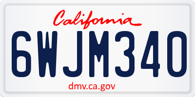 CA license plate 6WJM340