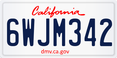 CA license plate 6WJM342