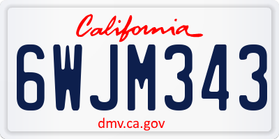 CA license plate 6WJM343