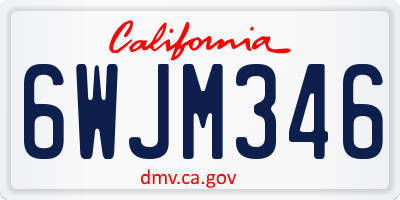 CA license plate 6WJM346