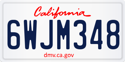 CA license plate 6WJM348