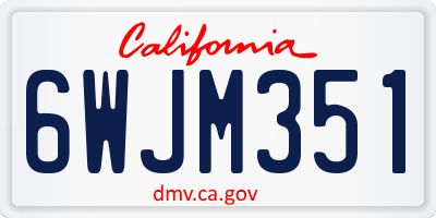 CA license plate 6WJM351