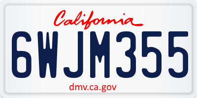 CA license plate 6WJM355