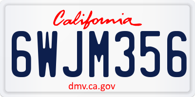 CA license plate 6WJM356