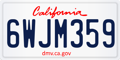 CA license plate 6WJM359