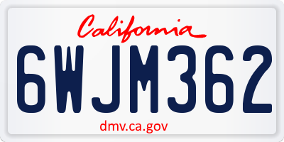 CA license plate 6WJM362