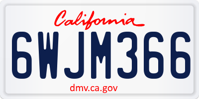 CA license plate 6WJM366
