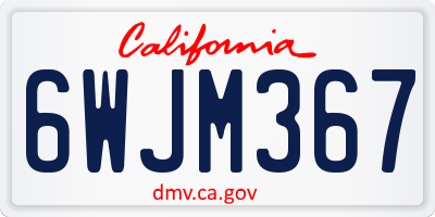 CA license plate 6WJM367
