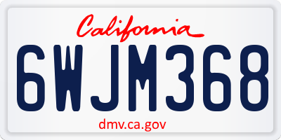 CA license plate 6WJM368