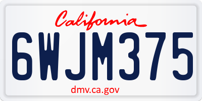 CA license plate 6WJM375