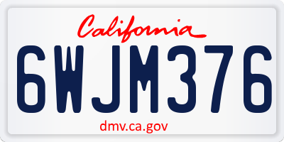 CA license plate 6WJM376