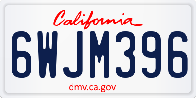 CA license plate 6WJM396
