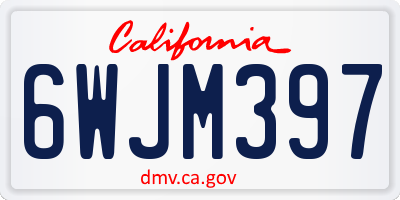 CA license plate 6WJM397