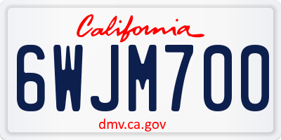 CA license plate 6WJM700