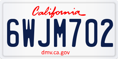 CA license plate 6WJM702