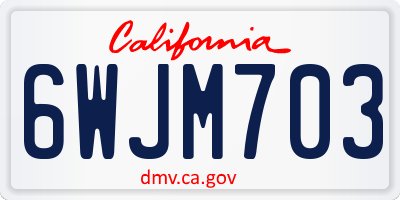 CA license plate 6WJM703