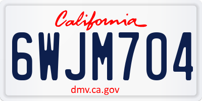 CA license plate 6WJM704