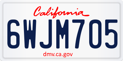 CA license plate 6WJM705