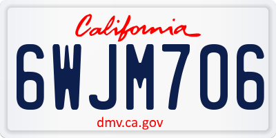 CA license plate 6WJM706