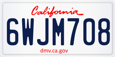 CA license plate 6WJM708