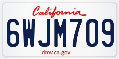 CA license plate 6WJM709