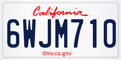 CA license plate 6WJM710