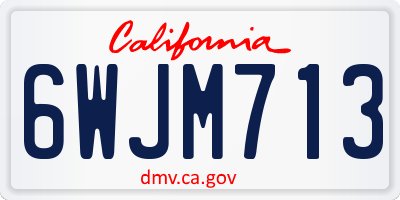 CA license plate 6WJM713