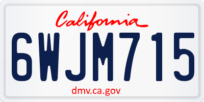 CA license plate 6WJM715