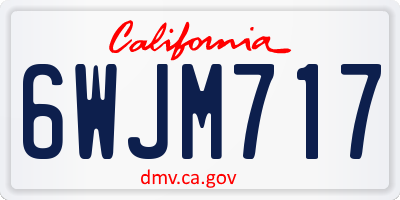 CA license plate 6WJM717