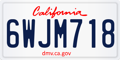 CA license plate 6WJM718