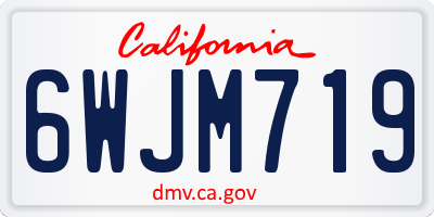 CA license plate 6WJM719
