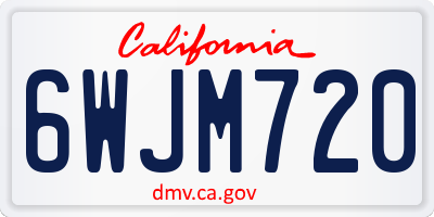 CA license plate 6WJM720