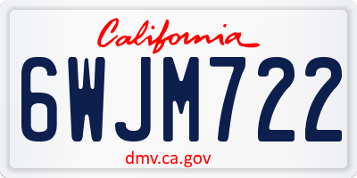 CA license plate 6WJM722
