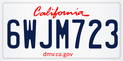 CA license plate 6WJM723